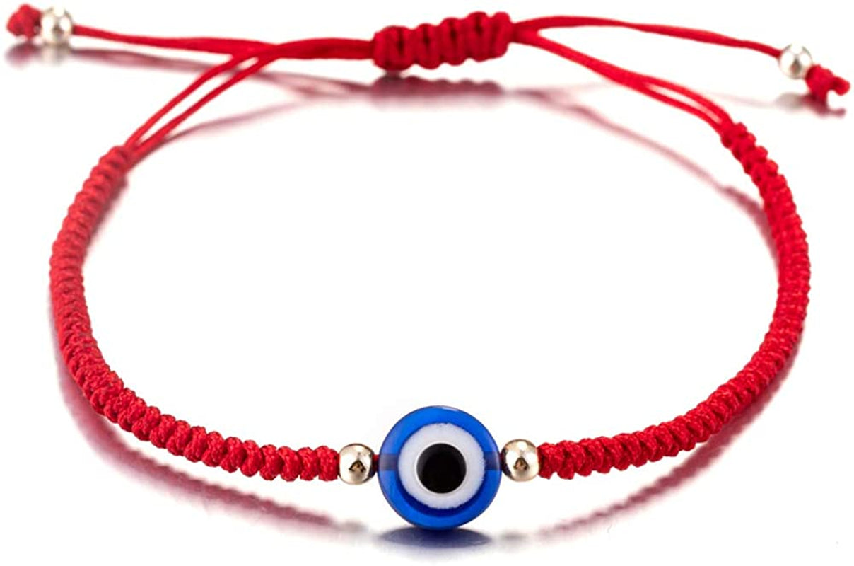 Handmade String Evil Eye Bracelet for Women Men Girls Boys Black Red Thread Adjustable Bracelets Minimalist Jewelry Apparel & Accessories > Jewelry > Bracelets kelistom 06. one red eye  