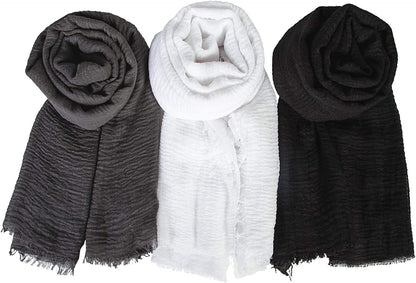 Chalier Hijab Scarfs Shawl Set for Women, Fashion Soft Scarves Lightweight Head Scarf for All Season(Grey) Apparel & Accessories > Clothing Accessories > Scarves & Shawls Chalier   
