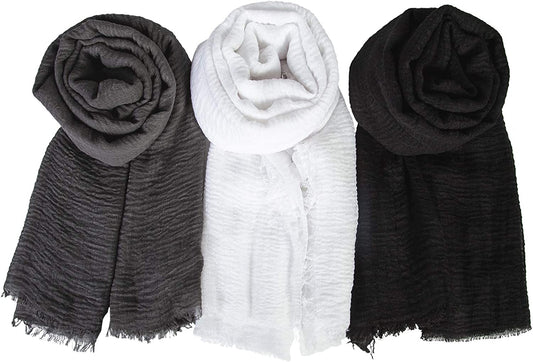 Chalier Hijab Scarfs Shawl Set for Women, Fashion Soft Scarves Lightweight Head Scarf for All Season(Grey) Apparel & Accessories > Clothing Accessories > Scarves & Shawls Chalier   