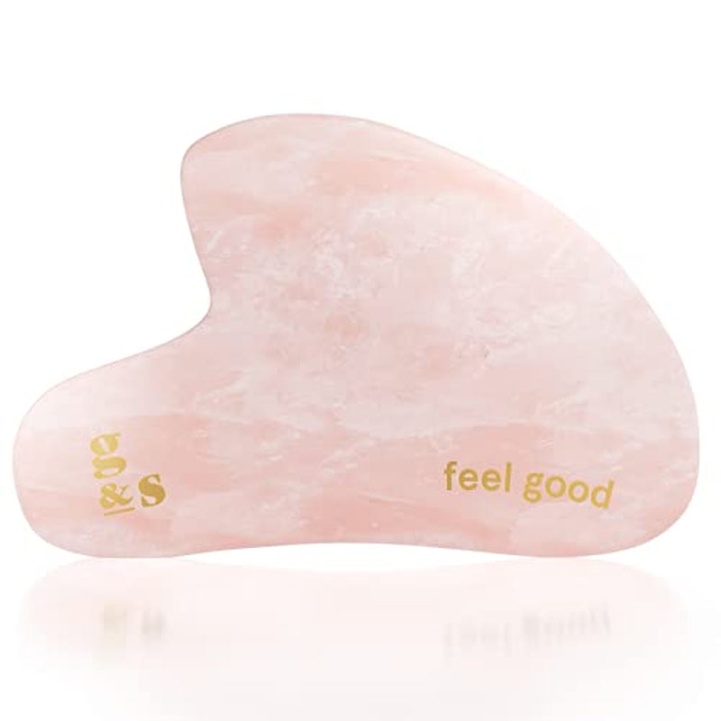 Rose Quartz Gua Sha Massage Tool - Guasha Tool for Face - Skincare Gua Sha Stone - Sculpting Jawline, Lymphatic Drainage, Depuffing, Massager - Face Gua Sha - Gusha Facial Tools for Scraping (Pink) Health & Beauty > Personal Care > Cosmetics > Cosmetic Tools > Skin Care Tools Grace & Stella   
