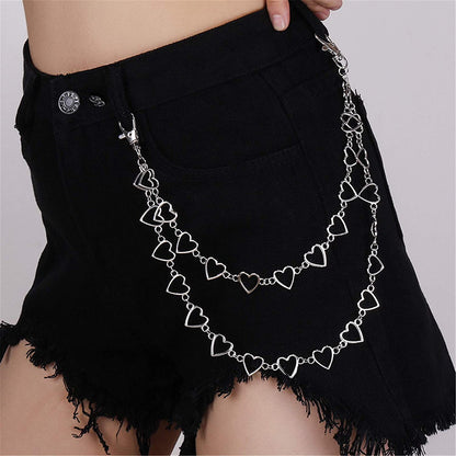 N/Q Punk Gothic Layered Hollow Love Heart Butterfly Star Belly Waist Chain Belt for Women Girls Men Boys Hip Hop Rock Multilayer Unisex Resin Cartoon Colorful Bear Animal Insect Body Jewelry Apparel & Accessories > Jewelry > Body Jewelry N/Q   