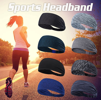 DASUTA 8 PCS Women'S Workout Headbands Yoga Sport Sweatbands Fitness Hairbands for Travel Athletic Elastic Moisture Wicking for Men and Women Apparel & Accessories > Clothing Accessories > Bandanas & Headties DASUTA   