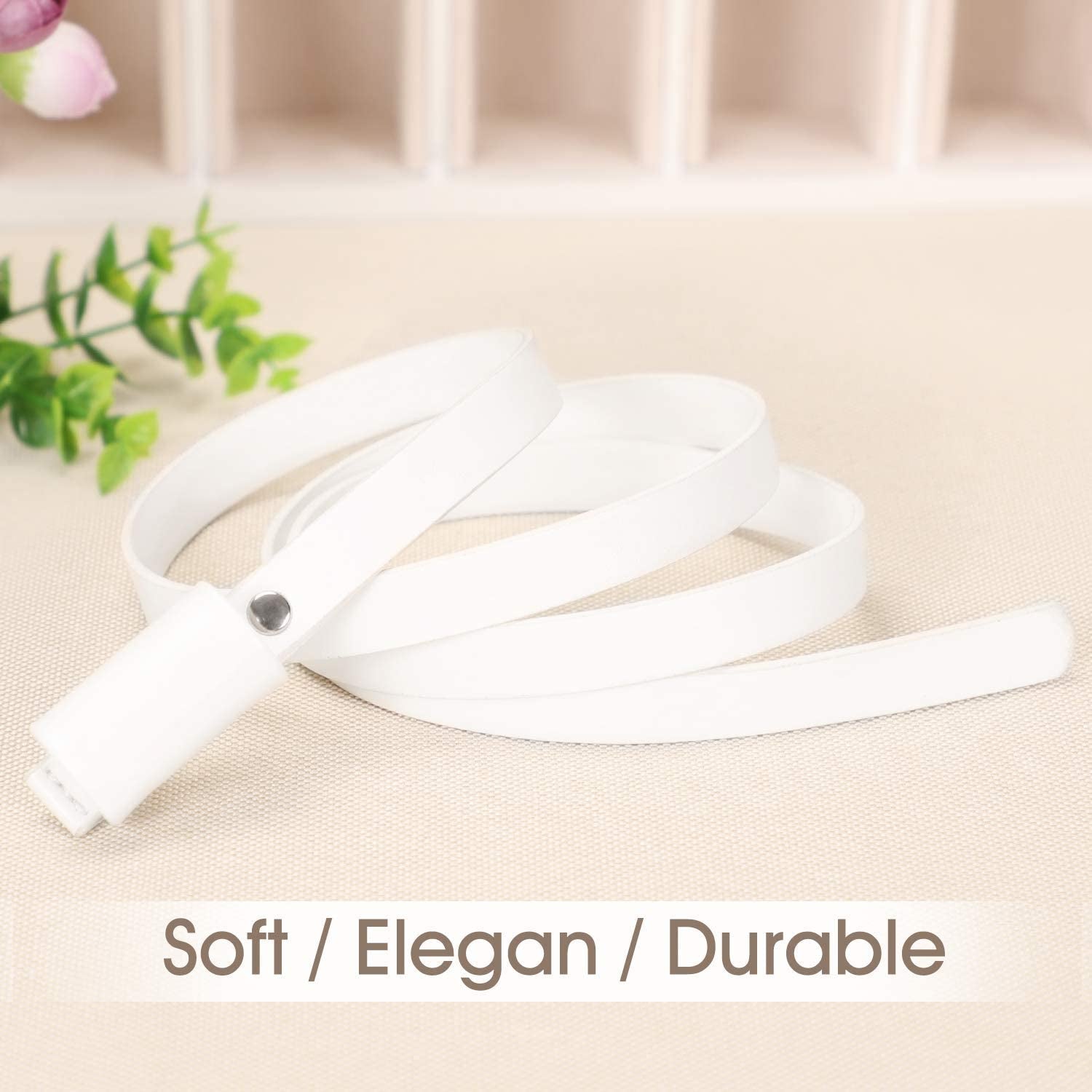 JASGOOD Women PU Leather Skinny Belt for Dress Adjustable Thin Waist Belt for Lady Apparel & Accessories > Clothing Accessories > Belts KYLIE MAX   