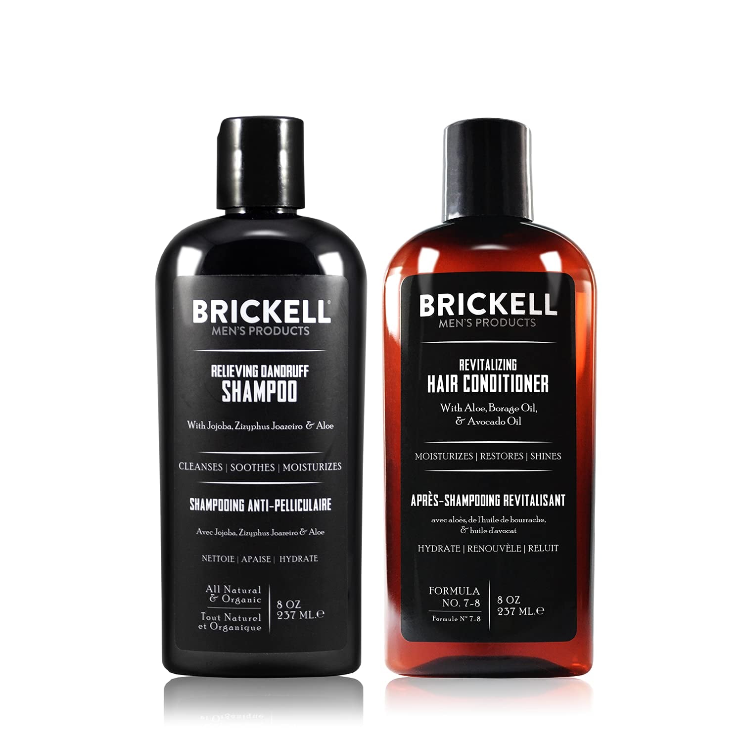Brickell Men’S Daily Relieving Hair Care Routine, Dandruff Shampoo and Conditioner Set for Men, Ziziphus Joazeiro, Aloe and Jojoba Oil Shampoo, Strength and Volume Enhancing Conditioner, Natural and Organic (Mint, 2 X 8 Oz) Health & Beauty > Personal Care > Hair Care Brickell Men's Products   