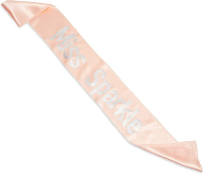 Shell Pink Satin Sashes for Pageants, Bachelorette Party, Prom (4 X 33 In, 24 Pack) Apparel & Accessories > Clothing Accessories > Sashes Sparkle and Bash   