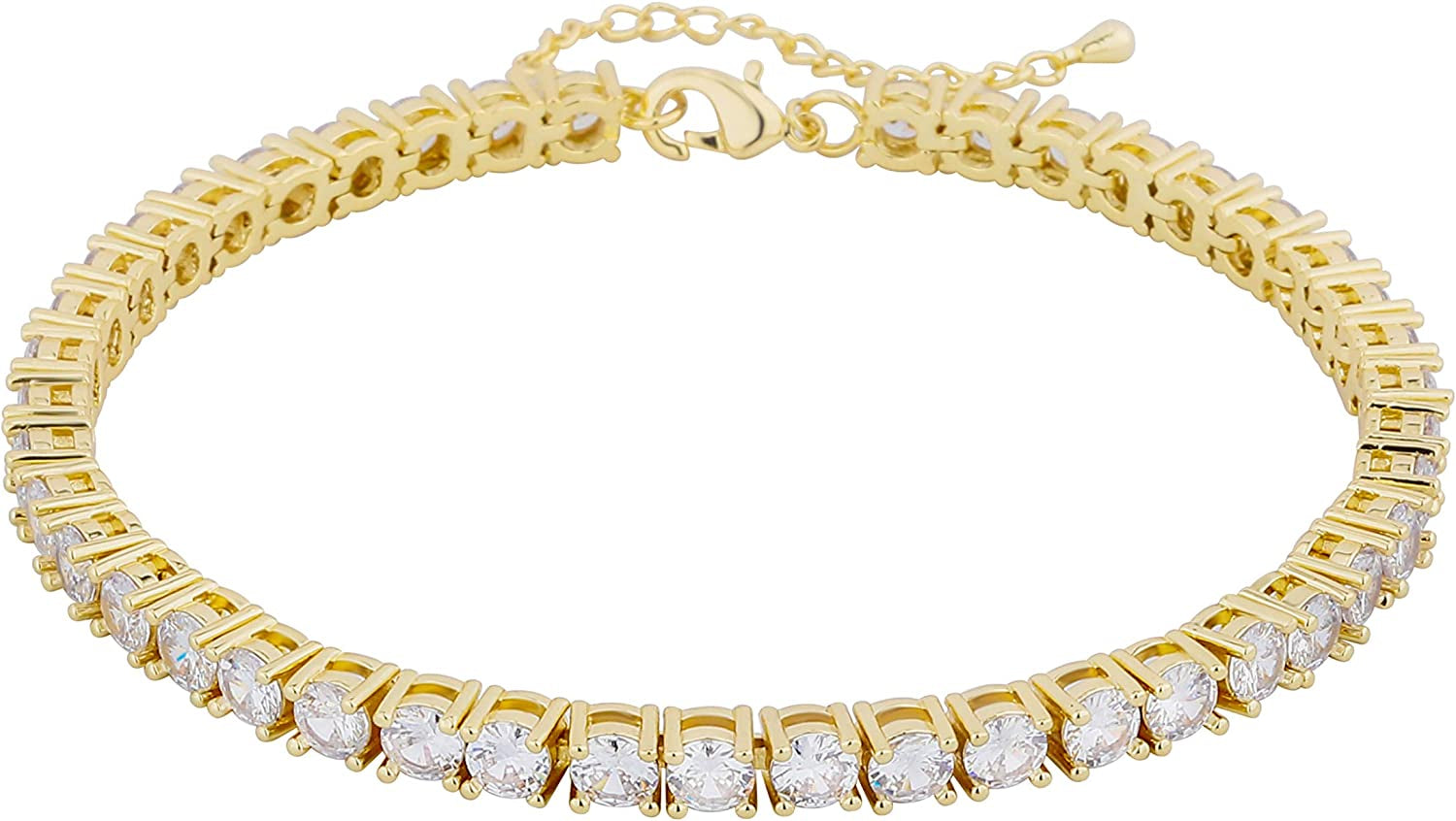 TOPGRILLZ 3-6Mm Tennis Chain Anklet with Extension Bracelet for Women, 14K Gold Plated CZ Diamond Fashion Foot Jewelry Gifts Apparel & Accessories > Jewelry > Anklets Yiwu Xinlu Fashion Jewelry Factory 6mm Gold 9.0 Inches 