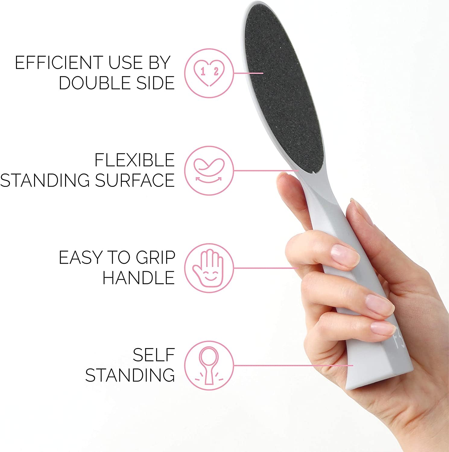 F3 Systems, Self-Standing Emery Foot File, Double-Sided Pedicure Tool, Effective for Cracked Heel, for Wet & Dry Feet, Pedicure, Hygienic Exfoliating, Callus Remover, Foot Scrubber, Professional Care Health & Beauty > Personal Care > Foot Care F3 systems   