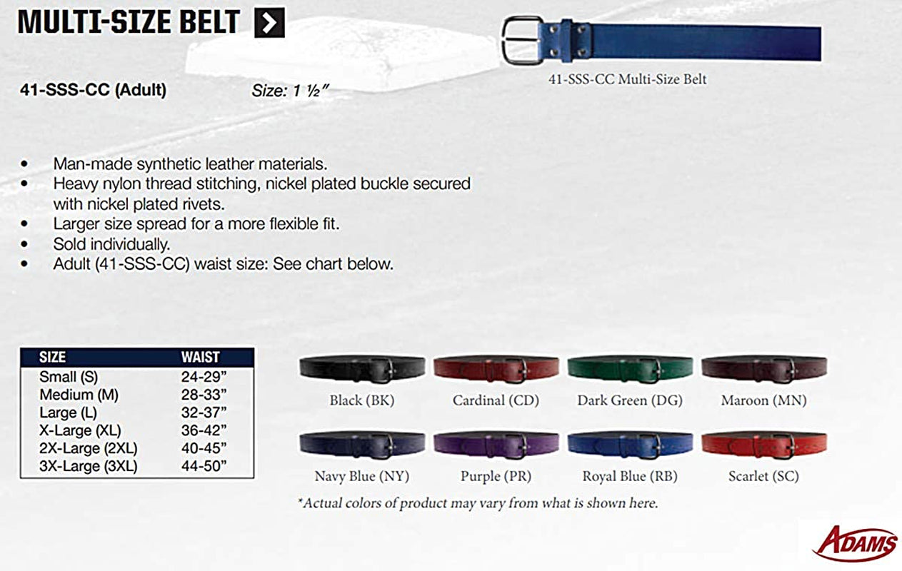 Schutt Sports Synthetic Leather Baseball and Softball Uniform Belt Apparel & Accessories > Clothing Accessories > Belts Schutt   