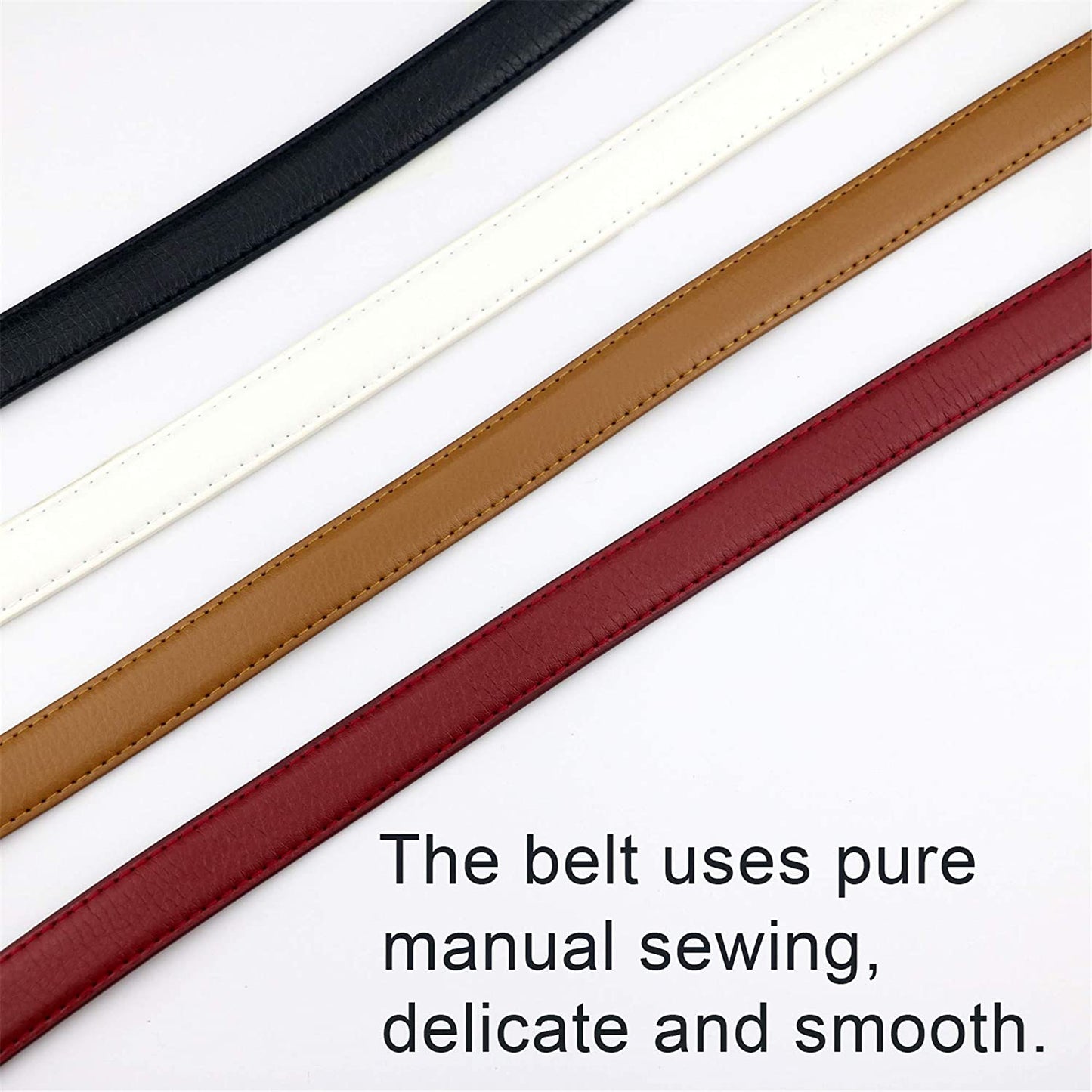 Maikun Womens Belt Skinny Leather Solid Color Pin Buckle Simple Waist for Girls Ladies Apparel & Accessories > Clothing Accessories > Belts maikun   