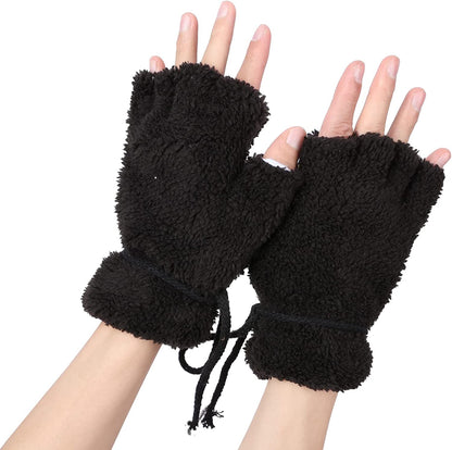 Odema Womens Bear Plush Cat Paw Claw Glove Soft Winter Fingerless Mitten Gloves Apparel & Accessories > Clothing Accessories > Gloves & Mittens Odema   