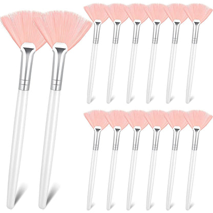 14 Pieces Fan Brushes Facial Applicator Brush Soft Fan Brushes Acid Applicator Brush Cosmetic Makeup Applicator Tools for Mud Cream (Pink) Health & Beauty > Personal Care > Cosmetics > Cosmetic Tools > Makeup Tools Patelai White,Brown,Pink  