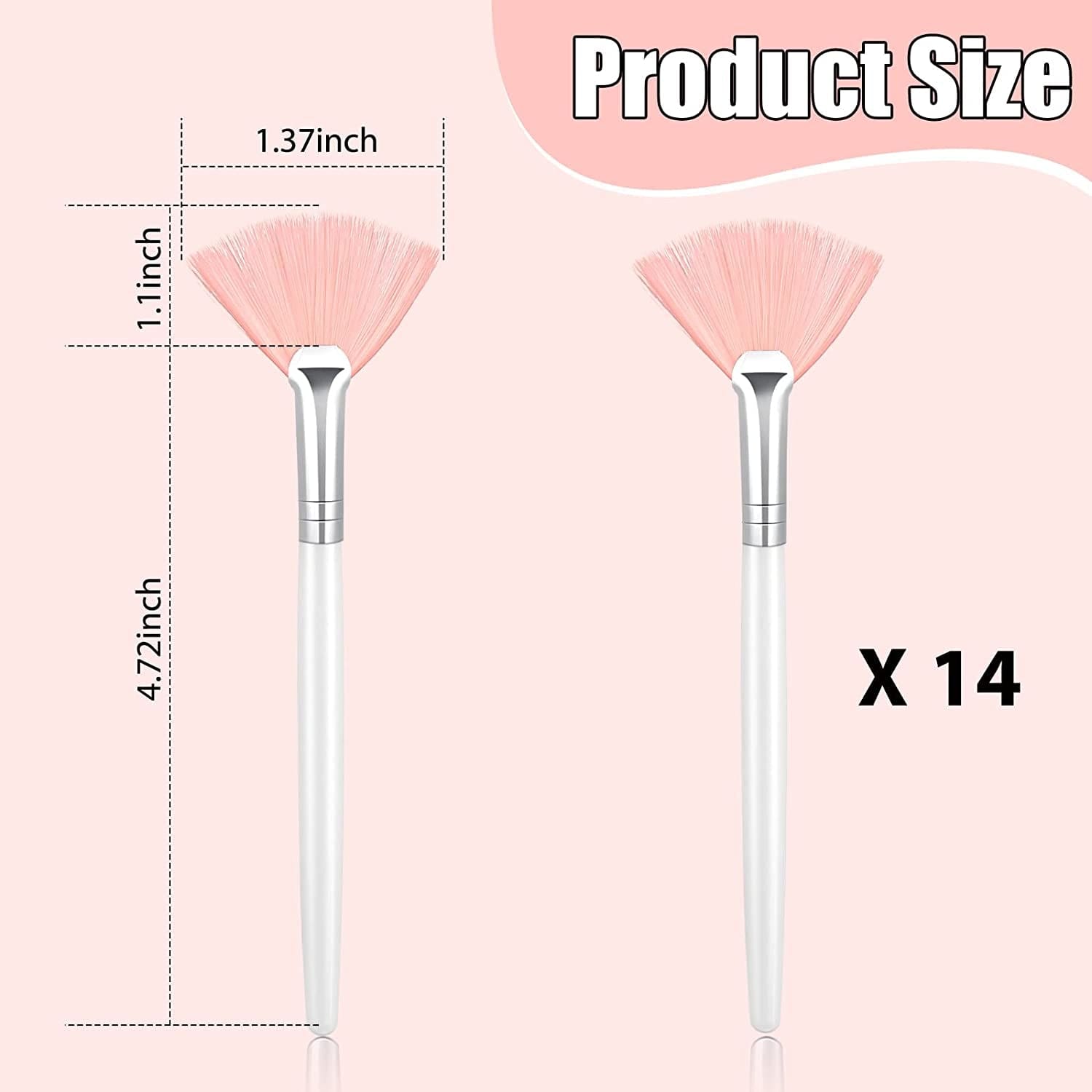 14 Pieces Fan Brushes Facial Applicator Brush Soft Fan Brushes Acid Applicator Brush Cosmetic Makeup Applicator Tools for Mud Cream (Pink) Health & Beauty > Personal Care > Cosmetics > Cosmetic Tools > Makeup Tools Patelai   
