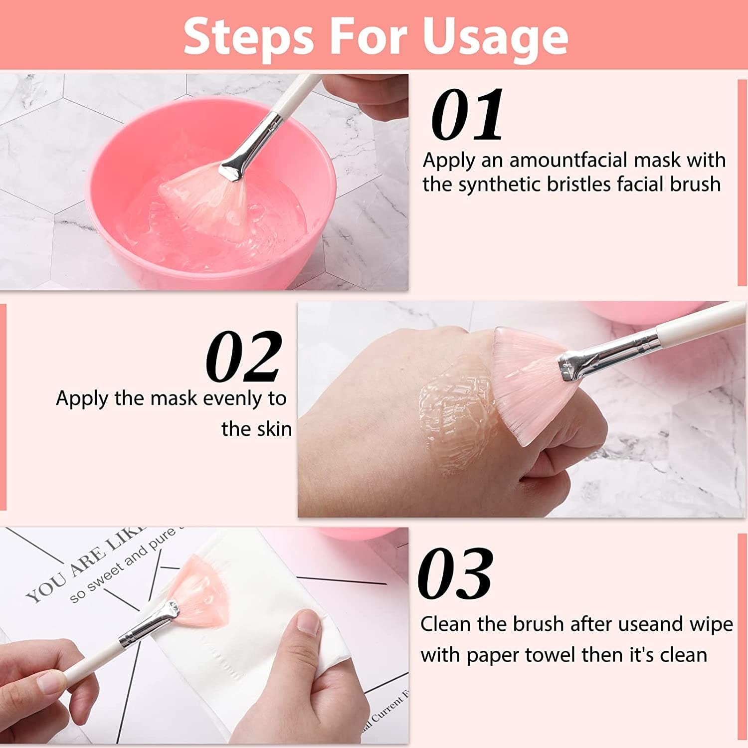 14 Pieces Fan Brushes Facial Applicator Brush Soft Fan Brushes Acid Applicator Brush Cosmetic Makeup Applicator Tools for Mud Cream (Pink) Health & Beauty > Personal Care > Cosmetics > Cosmetic Tools > Makeup Tools Patelai   