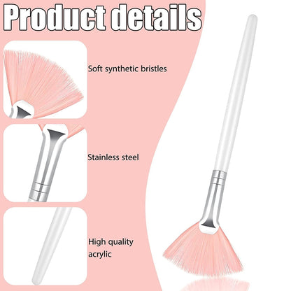 14 Pieces Fan Brushes Facial Applicator Brush Soft Fan Brushes Acid Applicator Brush Cosmetic Makeup Applicator Tools for Mud Cream (Pink) Health & Beauty > Personal Care > Cosmetics > Cosmetic Tools > Makeup Tools Patelai   