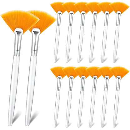 14 Pieces Fan Brushes Facial Applicator Brush Soft Fan Brushes Acid Applicator Brush Cosmetic Makeup Applicator Tools for Mud Cream (Pink) Health & Beauty > Personal Care > Cosmetics > Cosmetic Tools > Makeup Tools Patelai White,Brown  