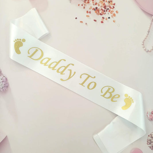 Daddy to Be Sash for Baby Shower, Funny Sash for the Man behind the Bump, Dadchelor Diaper Party Favor for Father to Be, New Dad Gift Ideas, Boy or Girl, Pink or Blue Gender Reveal Party Decorations Apparel & Accessories > Clothing Accessories > Sashes Magnusson's Garden   