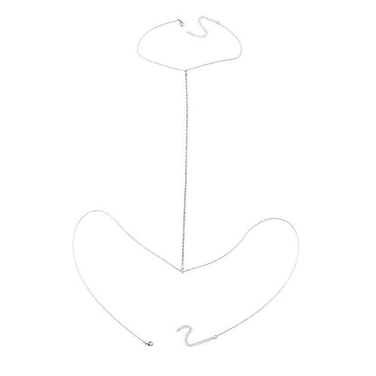 Blindery Sexy Body Chains Silver Rhinestone Belly Waist Chain Beach Body Jewelry Party Body Accessory for Women and Girls Apparel & Accessories > Jewelry > Body Jewelry Blindery   