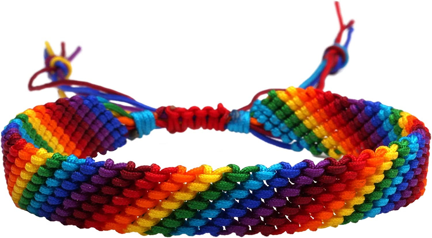 Nanafast Rainbow LGBT Pride Bracelet Handmade Braided Friendship String Bracelet for Gay & Lesbian LGBTQ Wristband Adjustable Size Apparel & Accessories > Jewelry > Anklets Nanafast Pride Bracelet Style 66  