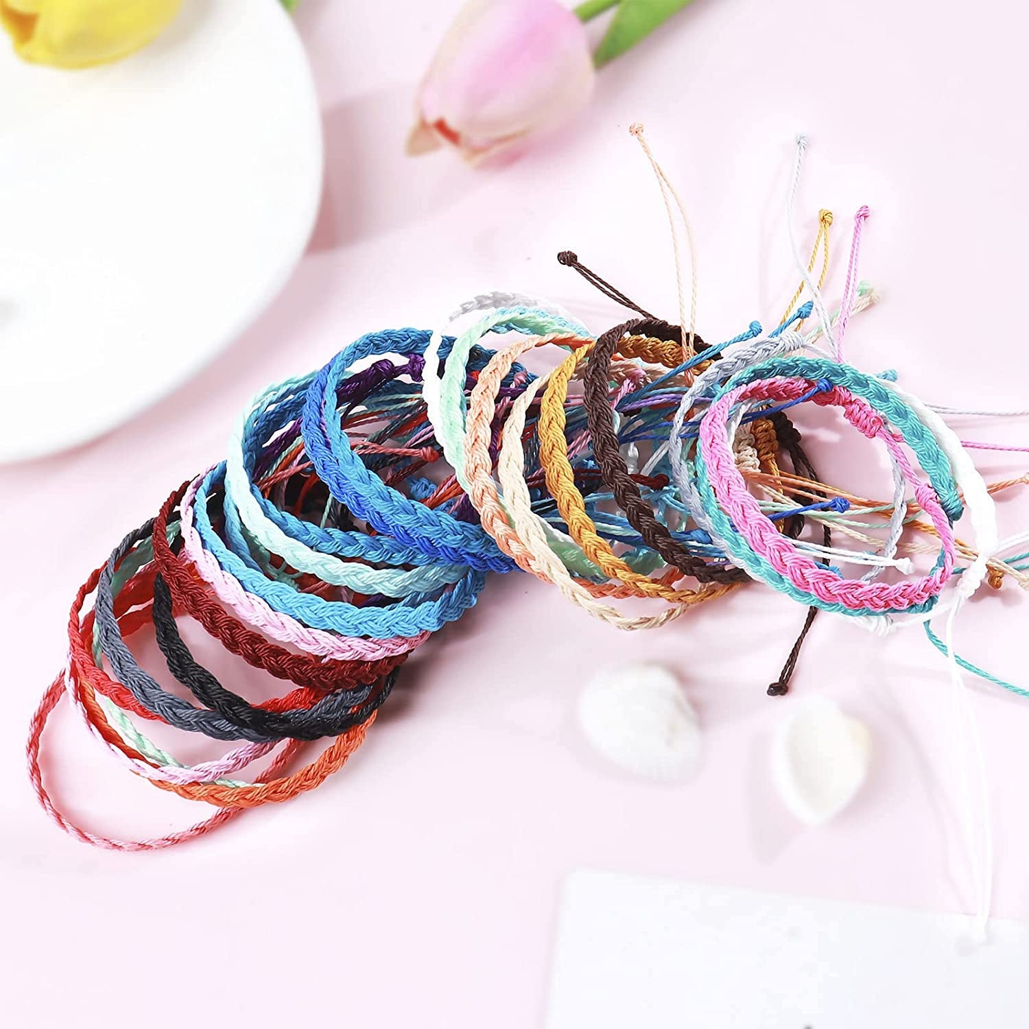 Boho String Bracelets for Women Waterproof Wave Surfer Bracelets for Summer Adjustable Rope Braided Bracelets Gifts for Teen Girls Cute Friendship Bracelets Pack Gifts for Holiday Apparel & Accessories > Jewelry > Bracelets Harry and Henry   