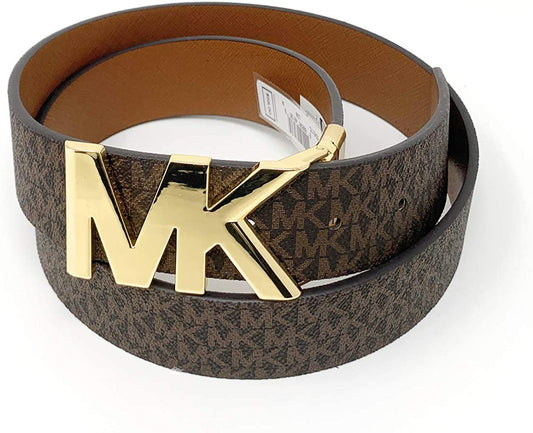 Michael Kors Womens Reversible MK Logo Belt Brown/Brown (S) Apparel & Accessories > Clothing Accessories > Belts Michael Kors   