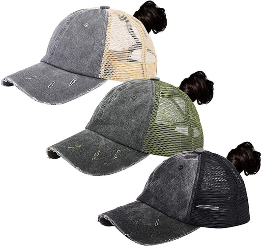 MEINICY 3 Pack Washed Plain Baseball Cap, Retro Adjustable Dad Hats Gift for Men/Women,Unstructured/Cotton Apparel & Accessories > Clothing Accessories > Hats MEINICY   