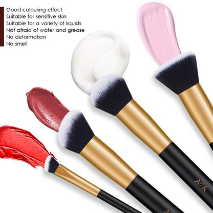 Foundation Brushes for Makeup - Professional Cosmetic Tools 15 Pcs and 1 PCS Silicone Face Mask Brush Are Made of Solid Wood Handle Black Mix Rose Gold Health & Beauty > Personal Care > Cosmetics > Cosmetic Tools > Makeup Tools A&A   