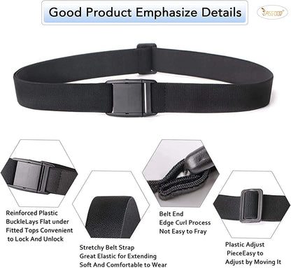 No Show Women Stretch Belt Invisible Elastic Web Strap Belt with Flat Buckle for Jeans Pants Dresses Apparel & Accessories > Clothing Accessories > Belts KYLIE MAX   