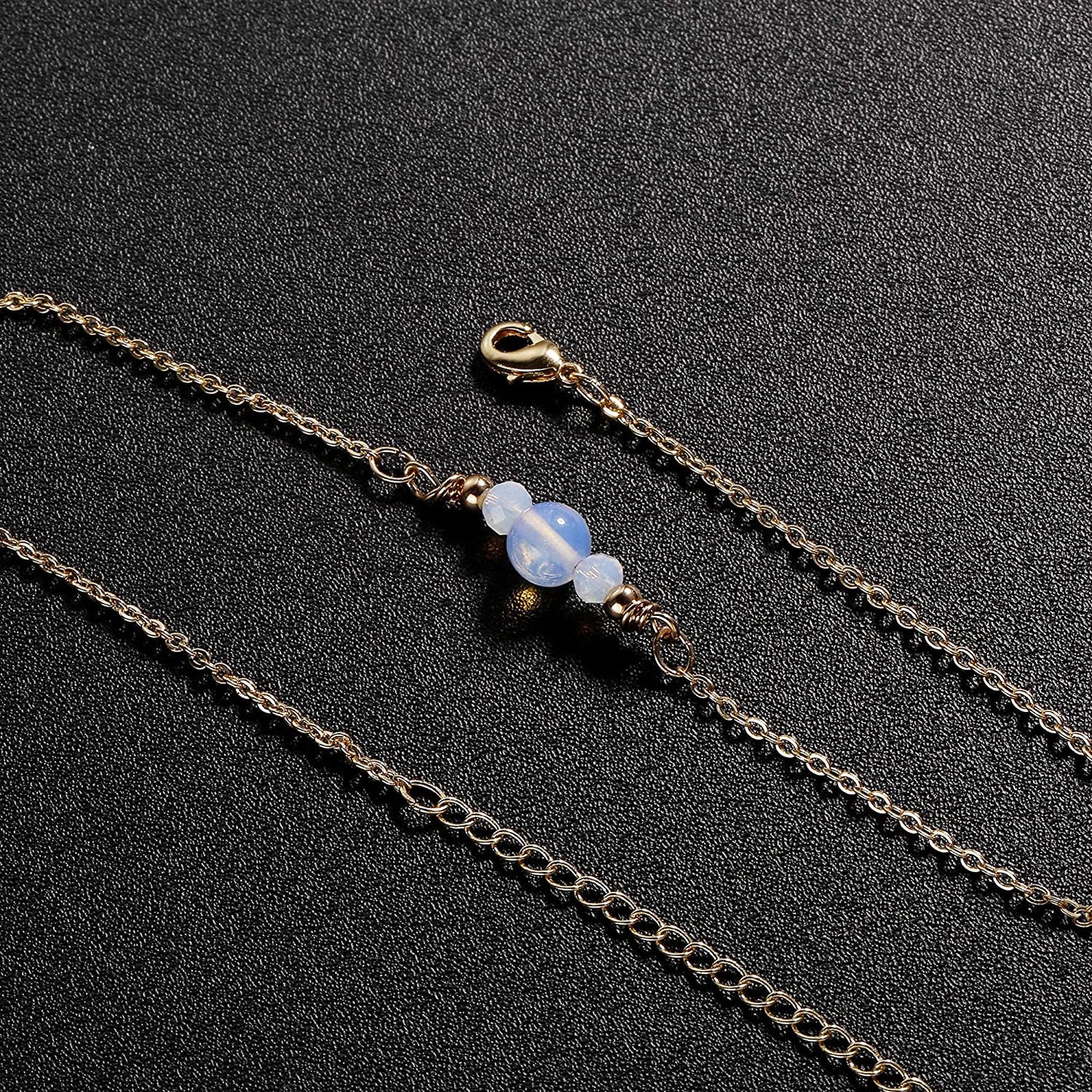 Kyerlyn Dainty Simple Chain Anklet for Women 18K Gold/Silver Plated Summer Beach Beaded Evil Eye Moon Figaro Butterfly Satellite Cuban Pearl Flat Marina Anklet Gift Apparel & Accessories > Jewelry > Anklets Kyerlyn   
