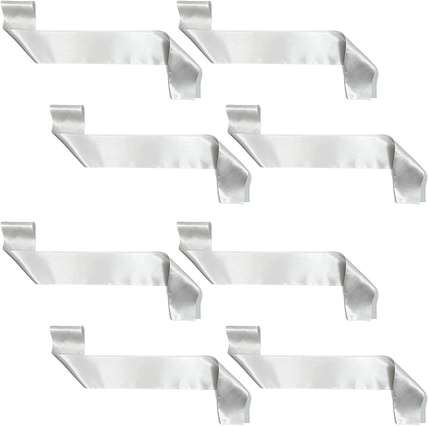 Blank Customizable Satin Sash (Silver, 8 Pack) Apparel & Accessories > Clothing Accessories > Sashes Sparkle and Bash   