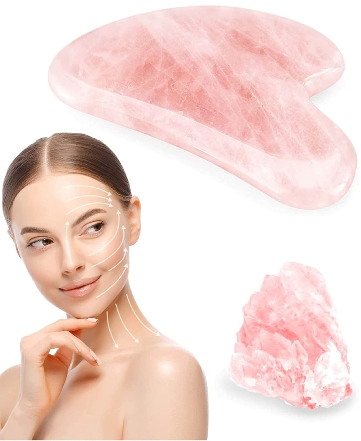 GUASHAPE Gua Sha Facial Tools, Face Stone, Natural Rose Quartz Gua Sha Stone, Guasha Tool for Face Sculpting, Shaping, Reduce Puffiness, Tension Relief, Gua Sha Massage Tool for Face, Eyes and Body Health & Beauty > Personal Care > Cosmetics > Cosmetic Tools > Skin Care Tools GUASHAPE A) Rose Quartz  
