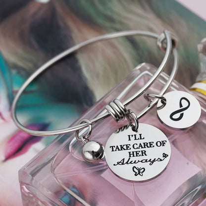 Omodofo Mother in Law Charm Bracelet Adjustable Stainless Steel Bangle for Mother Stepmother Birthday Wedding Apparel & Accessories > Jewelry > Bracelets omodofo   