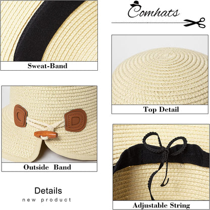 Comhats Straw Sun Hats for Women Summer Bucket UV Sun Protection Packable Foldable Fishing Gardening Hiking Travel Apparel & Accessories > Clothing Accessories > Hats Comhats   