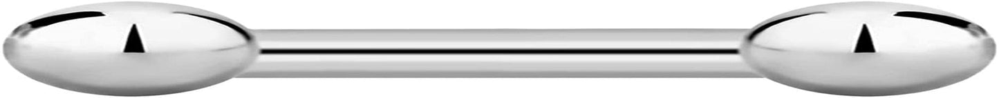 14G-16G Internally Threaded Titanium Straight Barbell Body Piercing Jewelry (Sold Individually) Apparel & Accessories > Jewelry > Body Jewelry Forbidden Body Jewelry 14G 6mm (1/4") 3mm Balls  