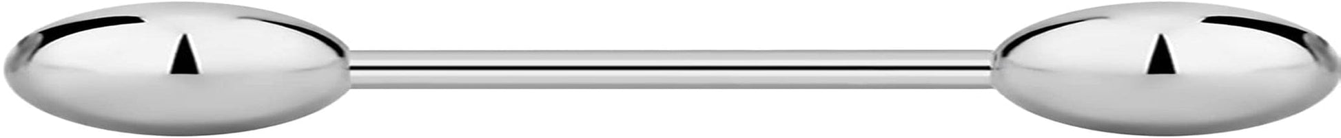 14G-16G Internally Threaded Titanium Straight Barbell Body Piercing Jewelry (Sold Individually) Apparel & Accessories > Jewelry > Body Jewelry Forbidden Body Jewelry 16G 8mm (5/16") 4mm Balls  