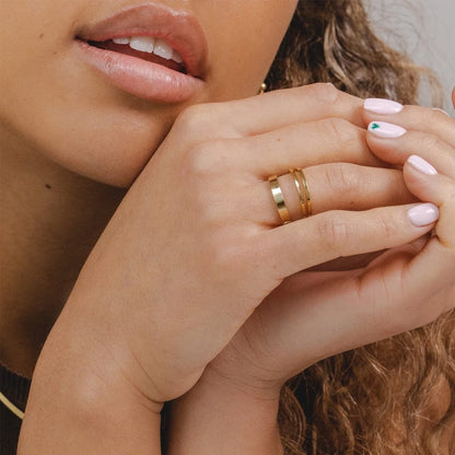 14K Gold Filled Rings Stacking Rings for Women Girls Stackable Thin Gold Ring Plain Statement Band Ring Comfort Fit Size 5 to 10 3PCS/5PCS