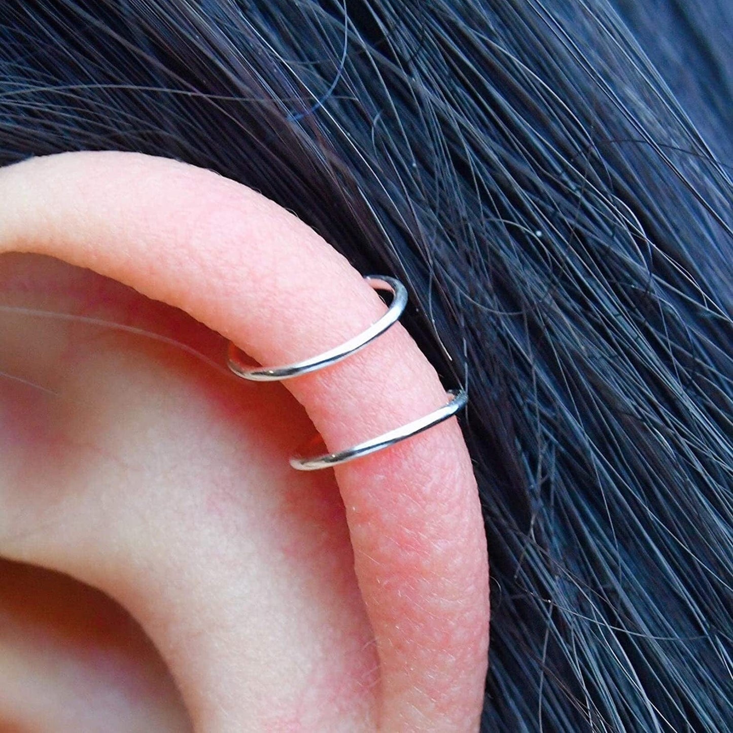 14K Gold Filled Small Hoop Earrings for Cartilage Nose, Tiny Thin 7Mm Piercing Hoop Ring 22 Gauge Silver / 6mm 22 gauge / 1 pair