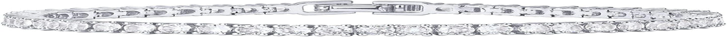 14K Gold Plated 3Mm Cubic Zirconia Classic Tennis Bracelet | Gold Bracelets for Women | Size 6.5-7.5 Inch White Plated / 7.5 Inches
