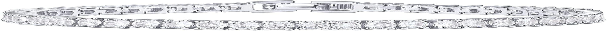 14K Gold Plated 3Mm Cubic Zirconia Classic Tennis Bracelet | Gold Bracelets for Women | Size 6.5-7.5 Inch White Plated / 7.5 Inches