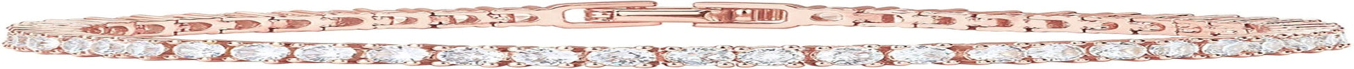 14K Gold Plated 3Mm Cubic Zirconia Classic Tennis Bracelet | Gold Bracelets for Women | Size 6.5-7.5 Inch Rose Plated / 7.5 Inches