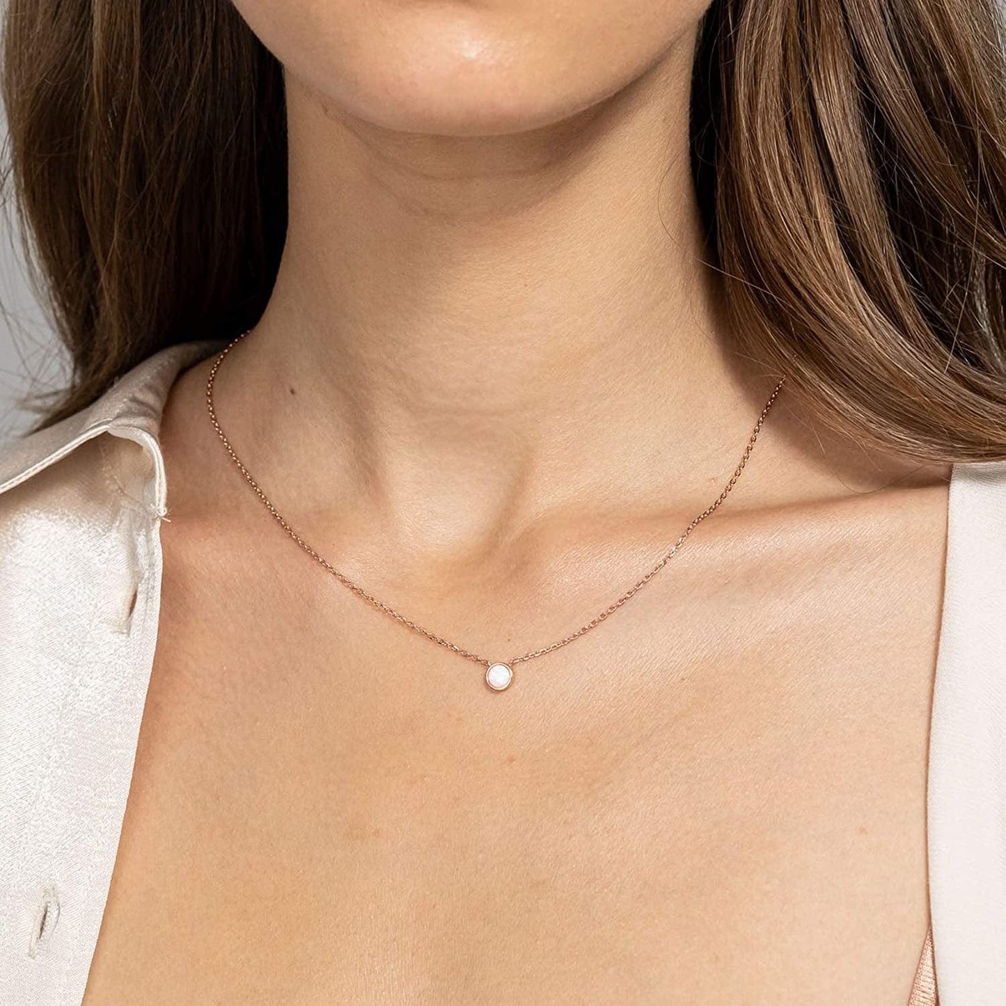 14K Gold Plated Created Opal Necklace | Opal Necklaces for Women