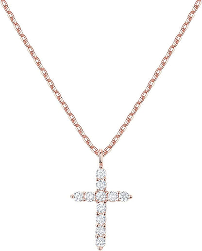 14K Gold Plated Cross Necklace for Women | Cross Pendant | Gold Necklaces for Women Rose Gold / gold plated