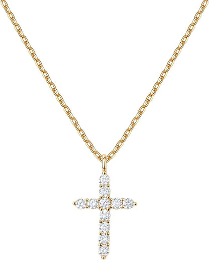 14K Gold Plated Cross Necklace for Women | Cross Pendant | Gold Necklaces for Women Yellow Gold / gold plated