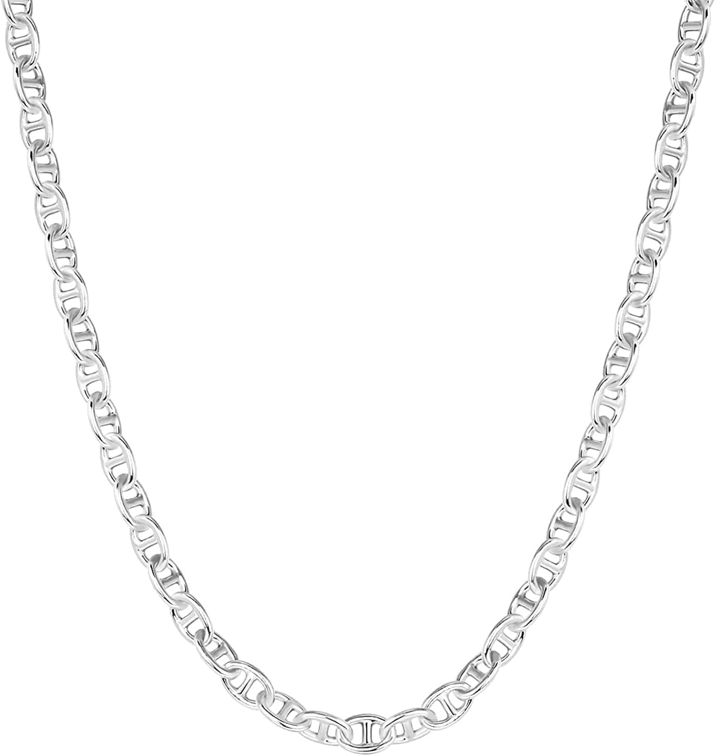 14K Gold Plated Curb Paperclip Box Sphere Bead Snake Herringbone and Figaro Chain Adjustable Necklace Anchor / white gold plated