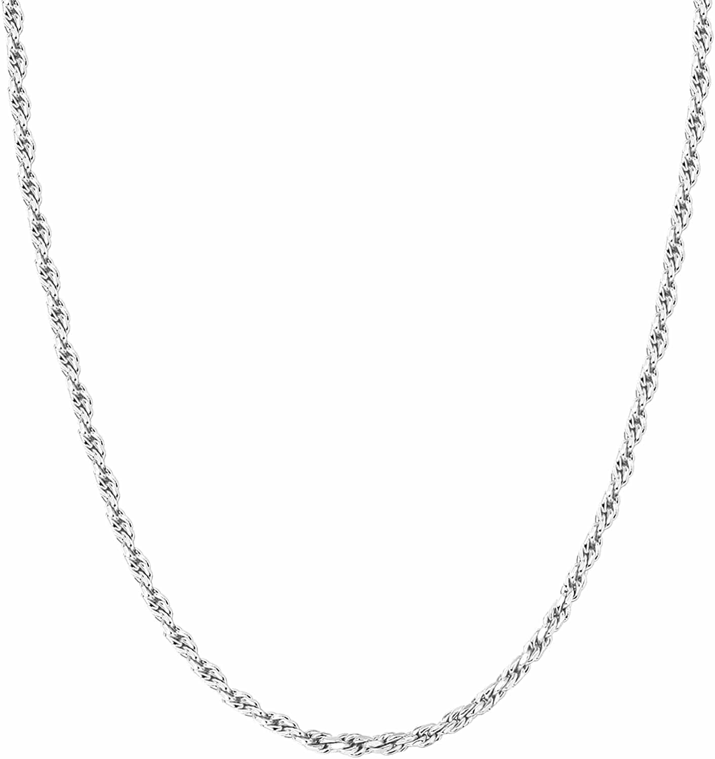 14K Gold Plated Curb Paperclip Box Sphere Bead Snake Herringbone and Figaro Chain Adjustable Necklace Rope / white gold plated