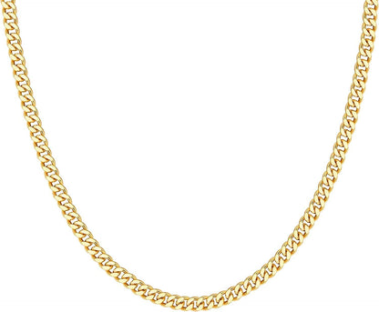 14K Gold Plated Curb Paperclip Box Sphere Bead Snake Herringbone and Figaro Chain Adjustable Necklace Curb / yellow gold plated