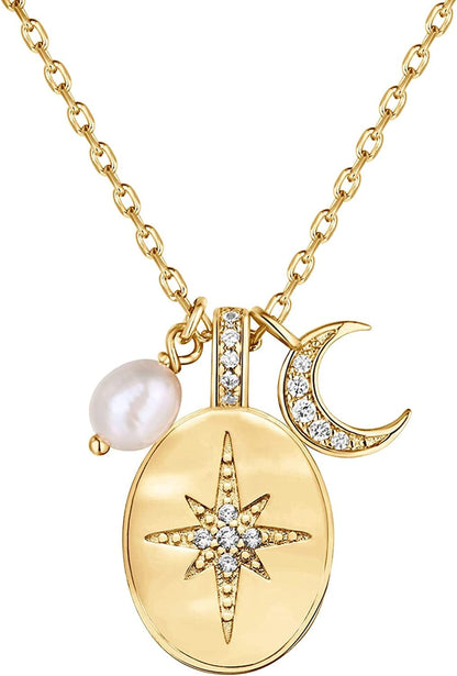 14K Gold Plated Engraved Coin Pendant | Byzantine Coin Necklace | Bohemian Necklace Cluster / Yellow Gold