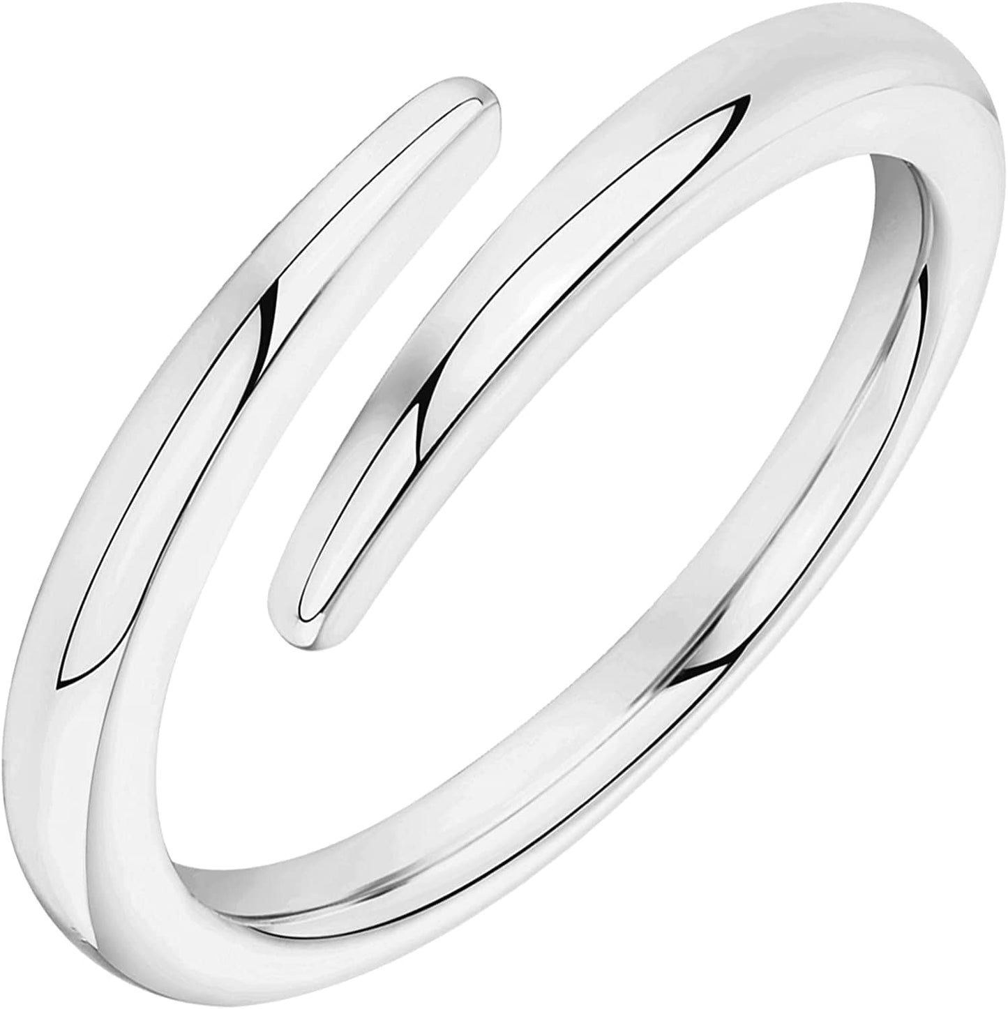 14K Gold Plated Open Twist Eternity Band for Women White Gold / 7