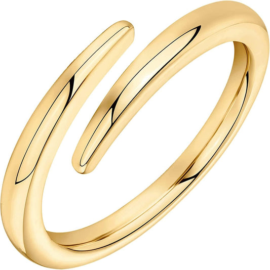 14K Gold Plated Open Twist Eternity Band for Women Yellow Gold / 6