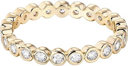 14K Gold Plated Rings Cubic Zirconia Love Ring | 2.8Mm Stackable Rings for Women | Gold Rings for Women