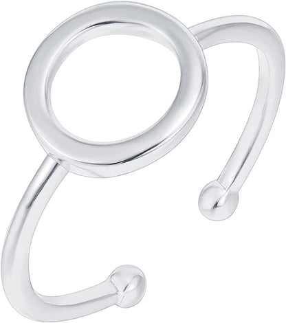 14K Gold Plated Rings for Women | Gold Karma Circle Ring | Stackable Rings White Gold